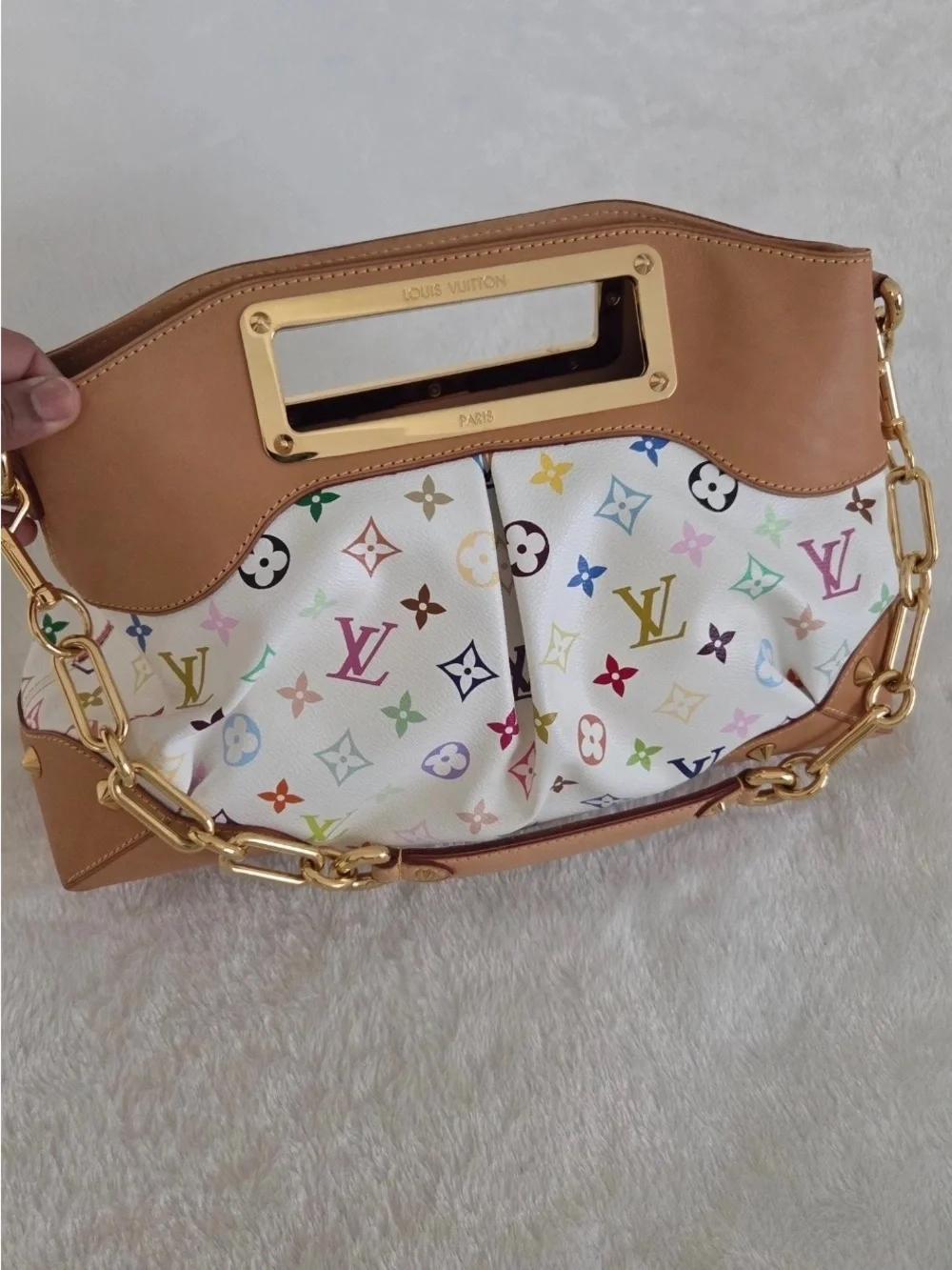 Louis Vuitton Judy MM White Multicolore Murakami Bag